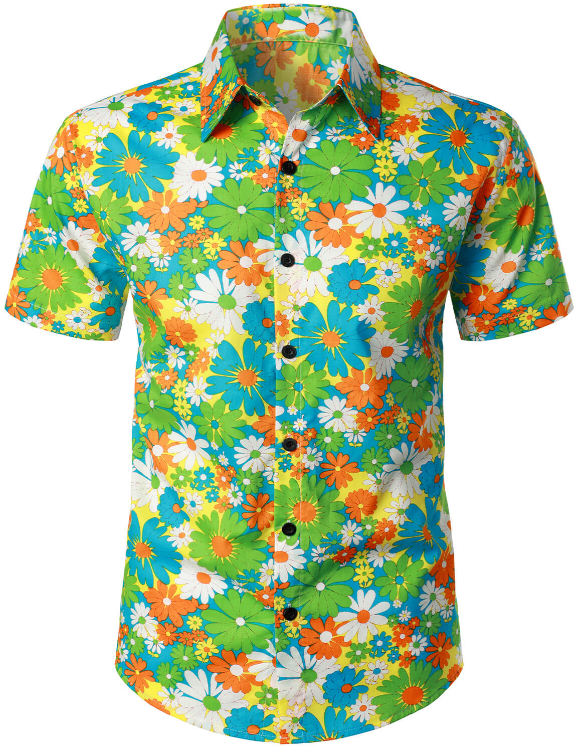 Tropical Floral Cotton Hawaiian Shirt for Men