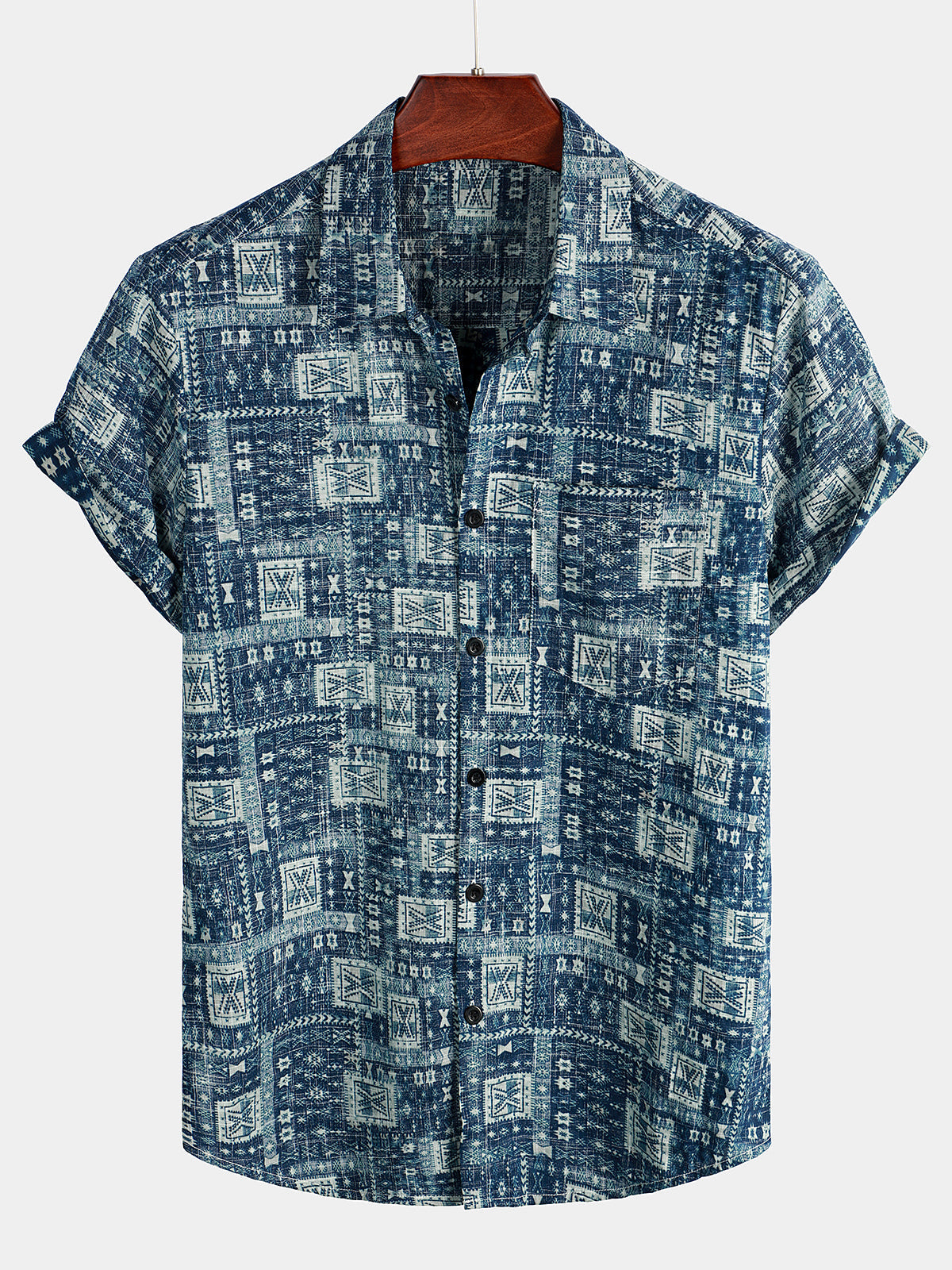 Men's Short Sleeve Printed Hawaiian Shirt