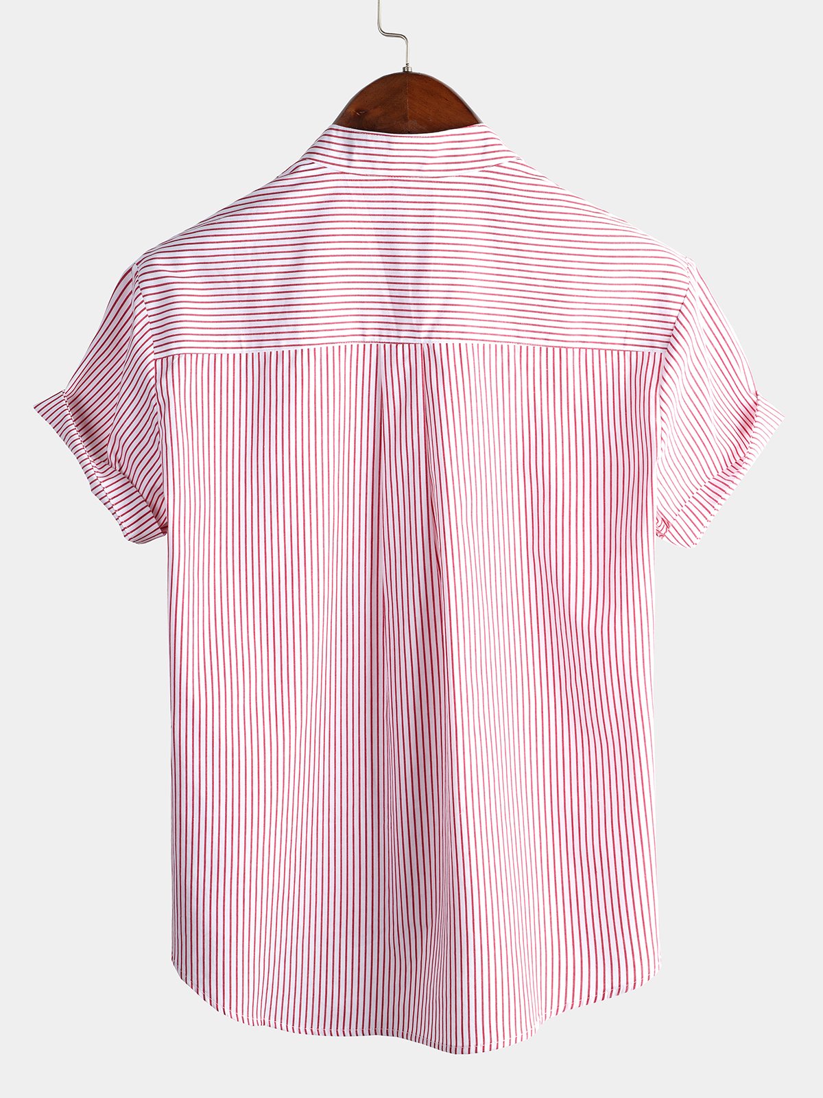 Men's Short Sleeve Striped Breathable Cotton Shirts
