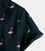 Men's Casual Short Sleeve Hawaiian Shirt with Pink Flamingo Animal Print