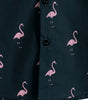 Men's Casual Short Sleeve Hawaiian Shirt with Pink Flamingo Animal Print