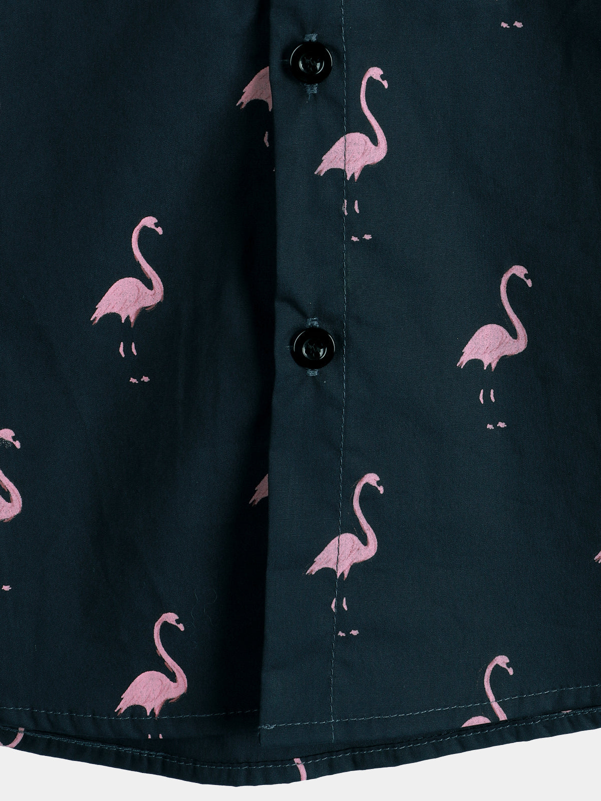 Men's Casual Short Sleeve Hawaiian Shirt with Pink Flamingo Animal Print