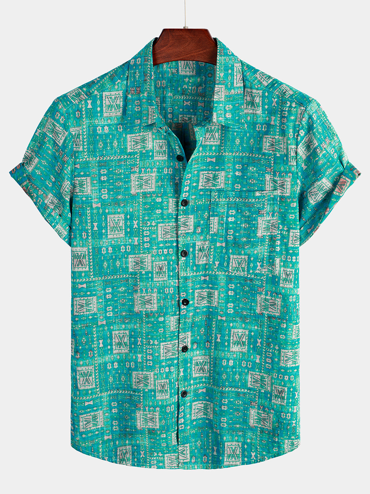 Men's Short Sleeve Printed Hawaiian Shirt