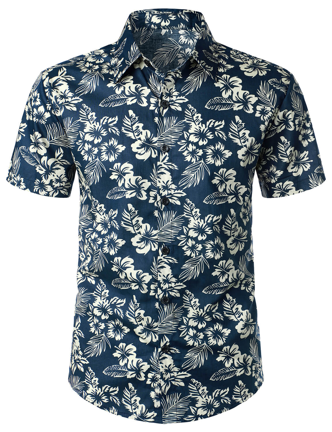 Men's Short Sleeve Aloha Hawaiian Shirt in Breathable Cotton with Floral Print