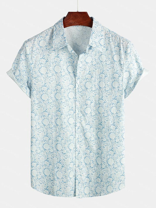 Men's Floral Print Cotton Shirt