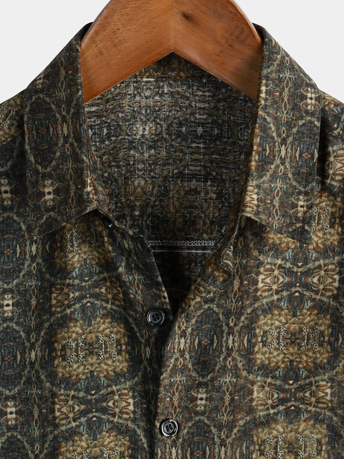 Vintage 70s Short-Sleeved Button-Up Summer Cotton Shirt for Men