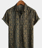 Vintage 70s Short-Sleeved Button-Up Summer Cotton Shirt for Men