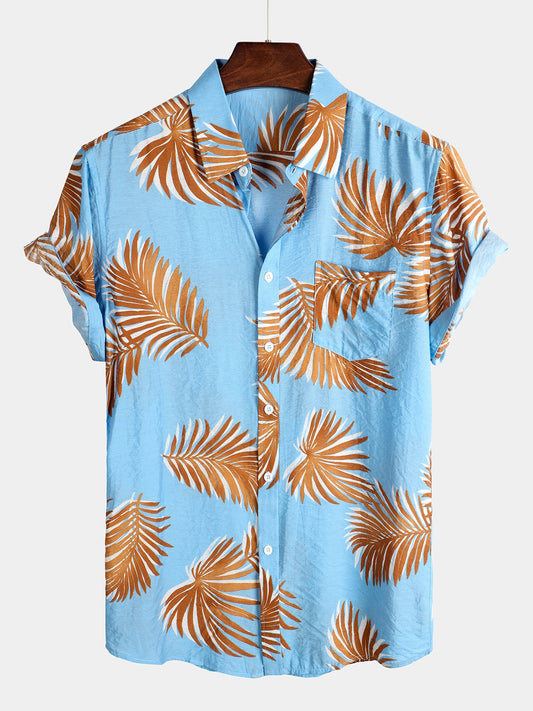 men's pure cotton shirt with Hawaiian holiday print