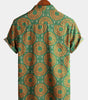Retro Short-Sleeved Button-Up Summer Disco Vintage 70s Shirt for Men
