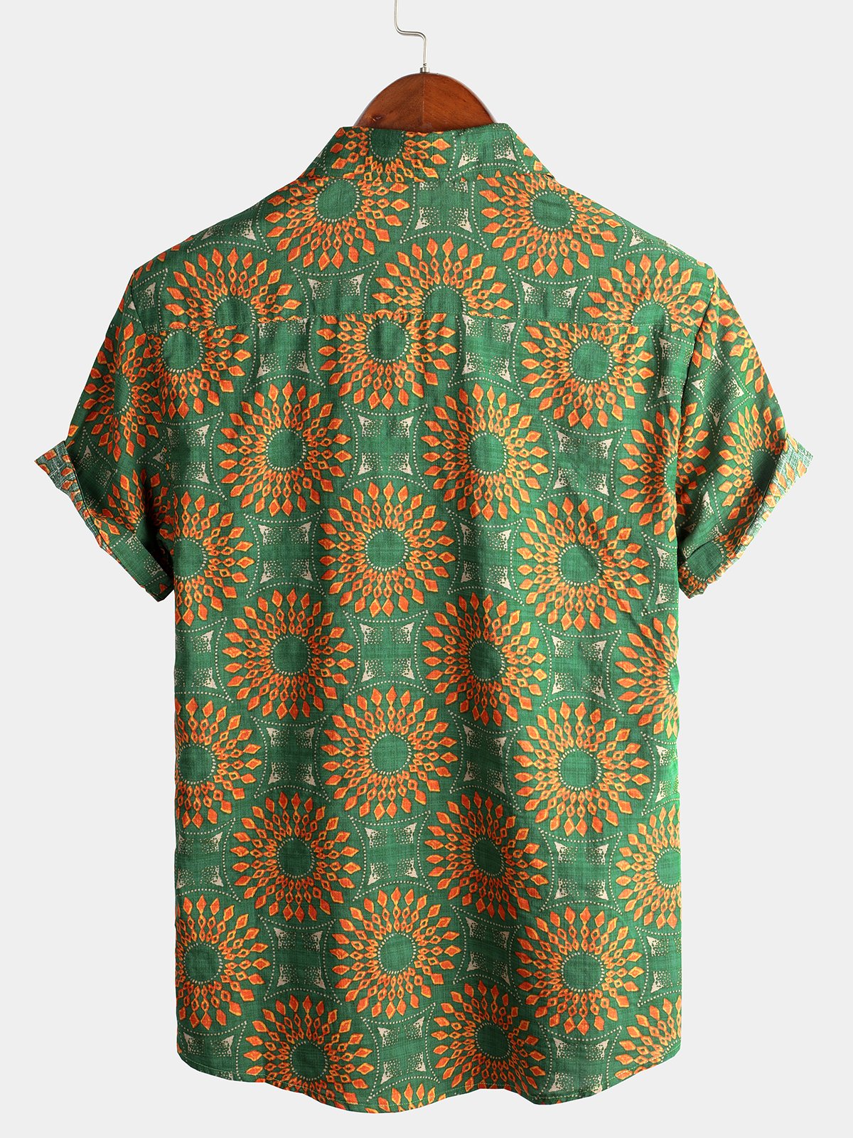 Retro Short-Sleeved Button-Up Summer Disco Vintage 70s Shirt for Men