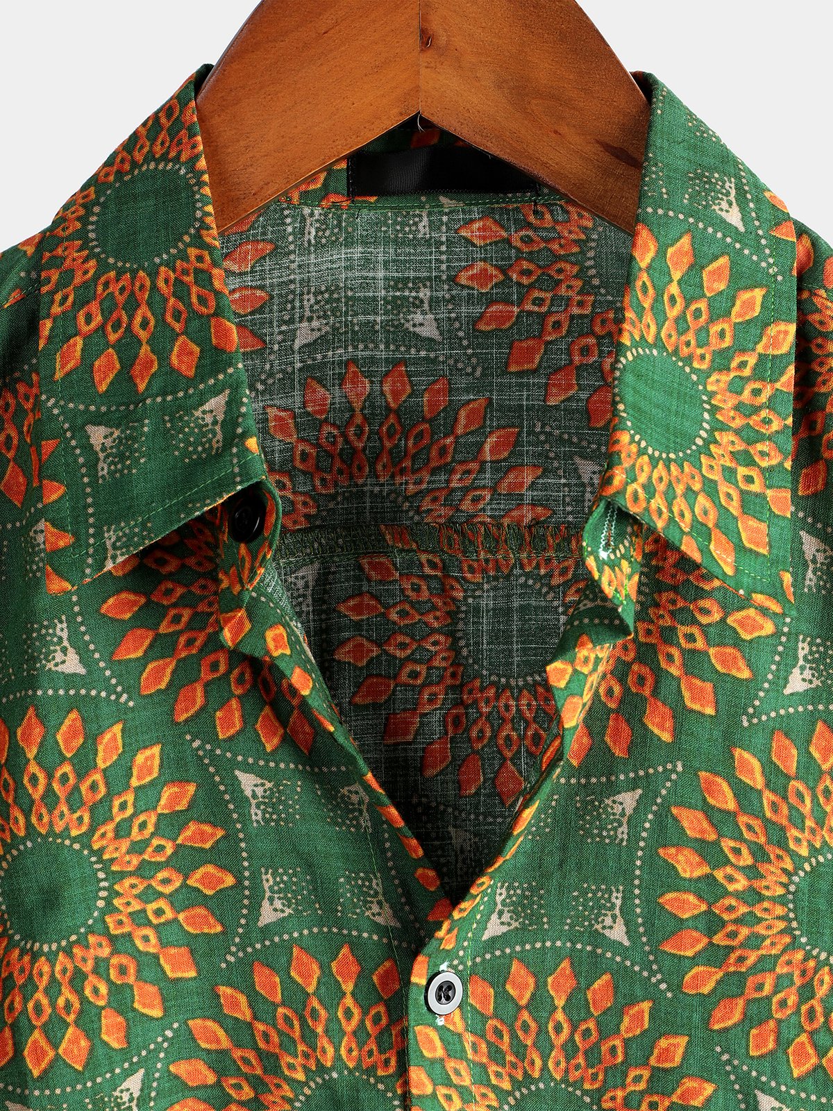 Retro Short-Sleeved Button-Up Summer Disco Vintage 70s Shirt for Men
