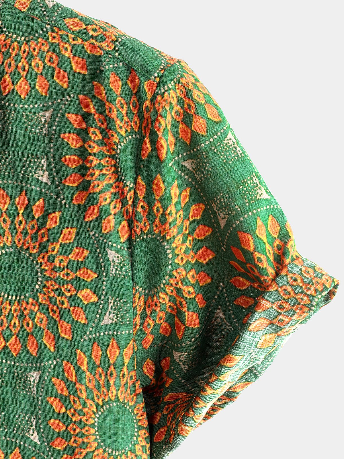 Retro Short-Sleeved Button-Up Summer Disco Vintage 70s Shirt for Men