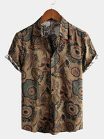 Retro Short-Sleeved Cotton Shirts for Men