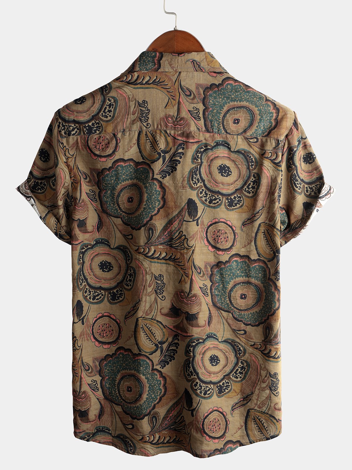 Retro Short-Sleeved Cotton Shirts for Men