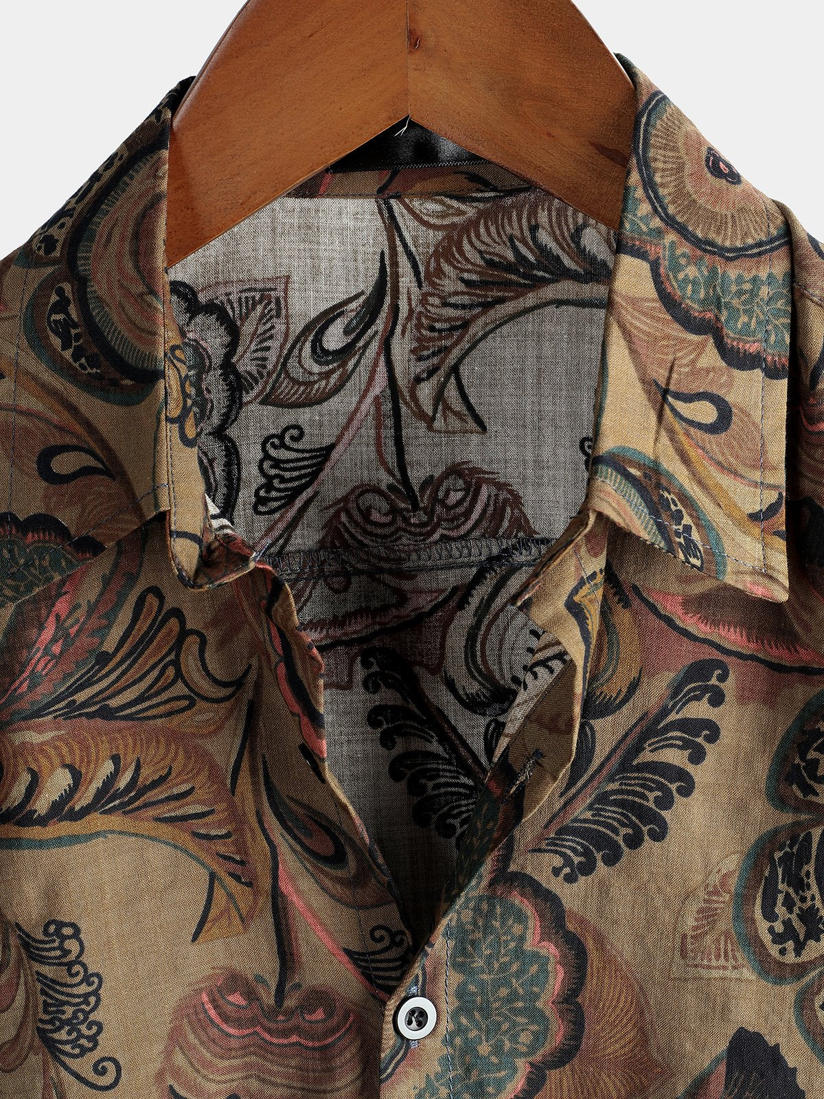 Retro Short-Sleeved Cotton Shirts for Men