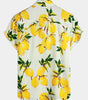 Men's Tropical Yellow Lemon Print Short Sleeve Hawaiian Shirt
