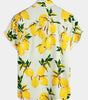 Hawaiian Beach Summer Holiday Short Sleeve Shirt with Tropical Lemon Print for Men