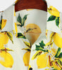 Men's Tropical Yellow Lemon Print Short Sleeve Hawaiian Shirt
