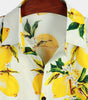 Hawaiian Beach Summer Holiday Short Sleeve Shirt with Tropical Lemon Print for Men