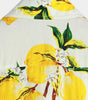 Men's Tropical Yellow Lemon Print Short Sleeve Hawaiian Shirt