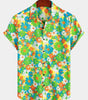 Tropical Floral Cotton Hawaiian Shirt for Men