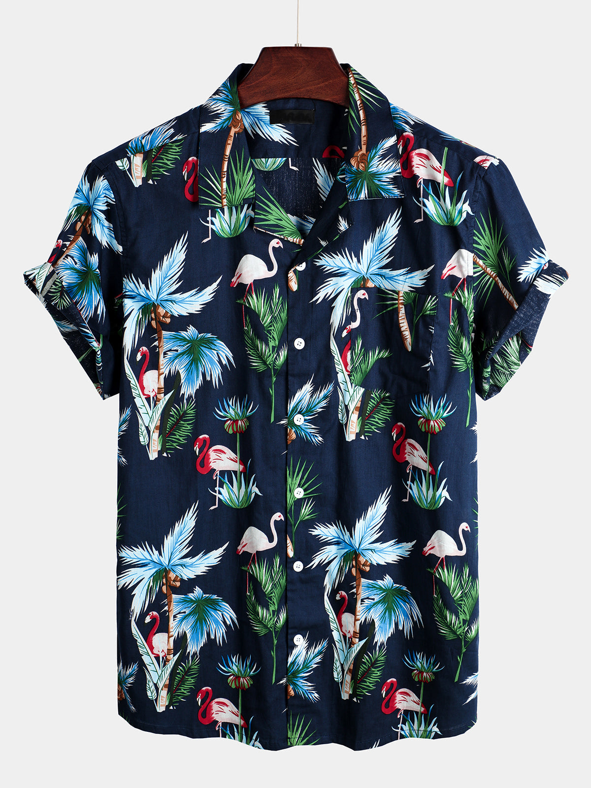 men's pure cotton shirt with Hawaiian holiday print