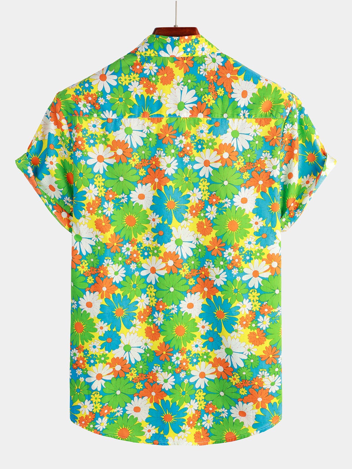 Tropical Floral Cotton Hawaiian Shirt for Men