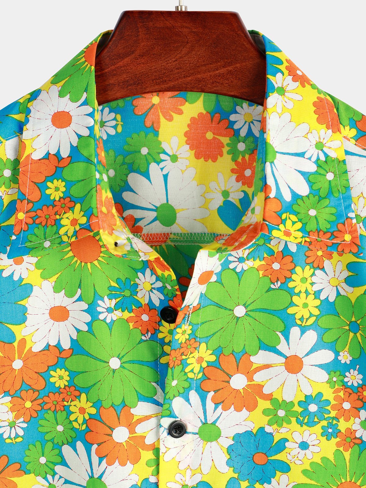 Tropical Floral Cotton Hawaiian Shirt for Men