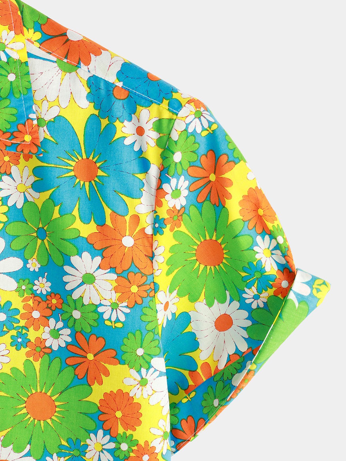 Tropical Floral Cotton Hawaiian Shirt for Men