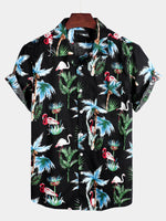Men's pure cotton Hawaiian holiday print shirt