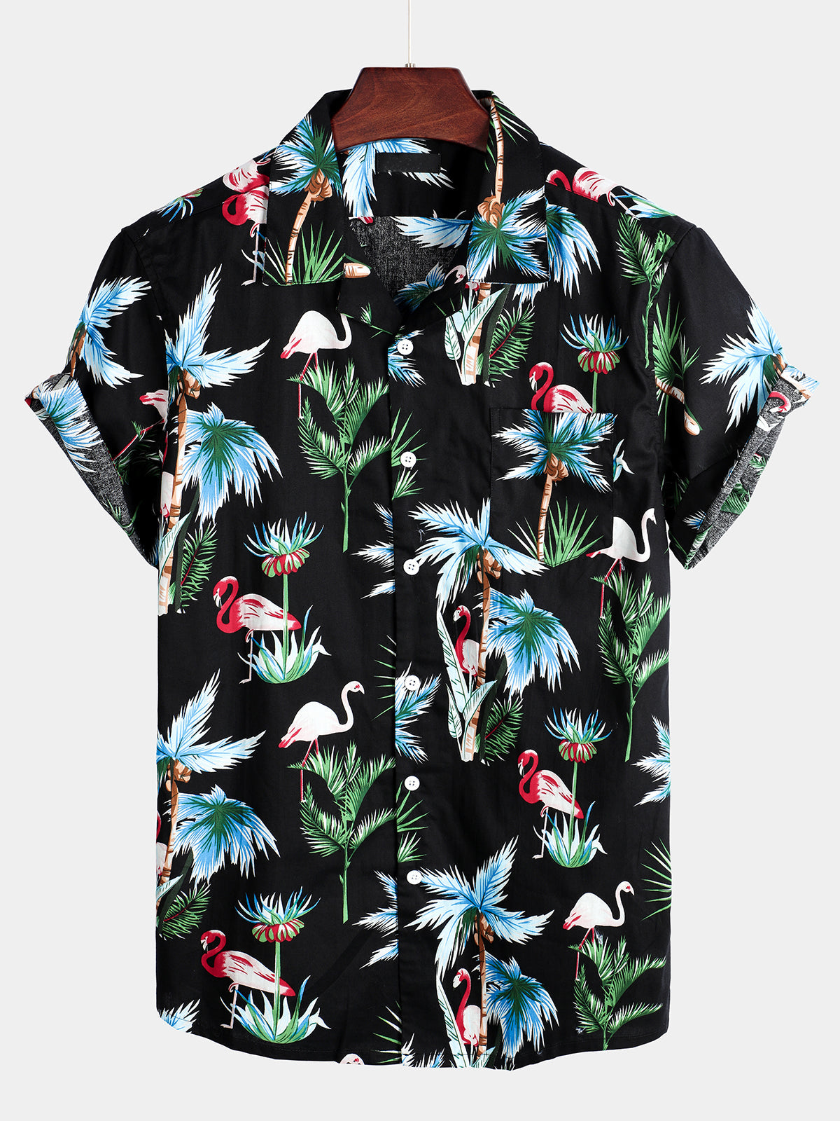 Men's pure cotton Hawaiian holiday print shirt