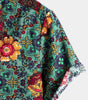 Men's Short Sleeve Green Cotton Vintage Floral Shirt