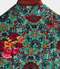 Men's Short Sleeve Green Cotton Vintage Floral Shirt