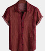 Short Sleeve Striped Cotton Shirts for Men