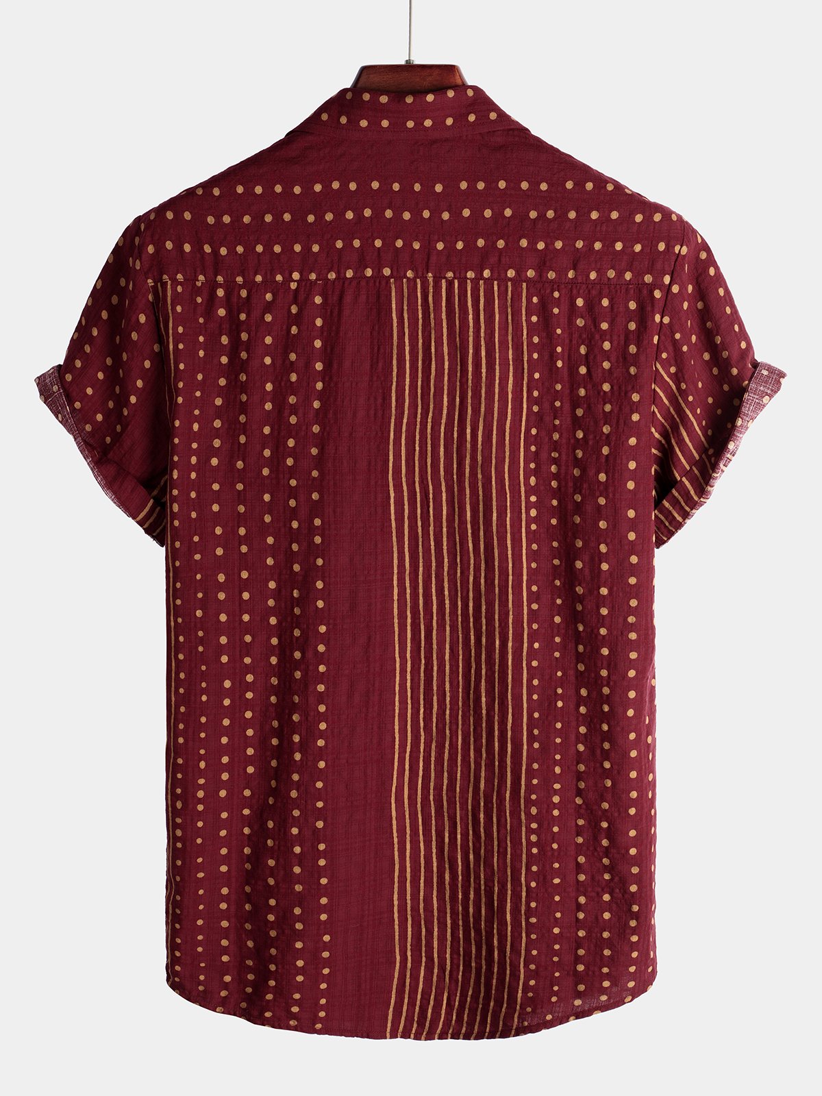 Short Sleeve Striped Cotton Shirts for Men