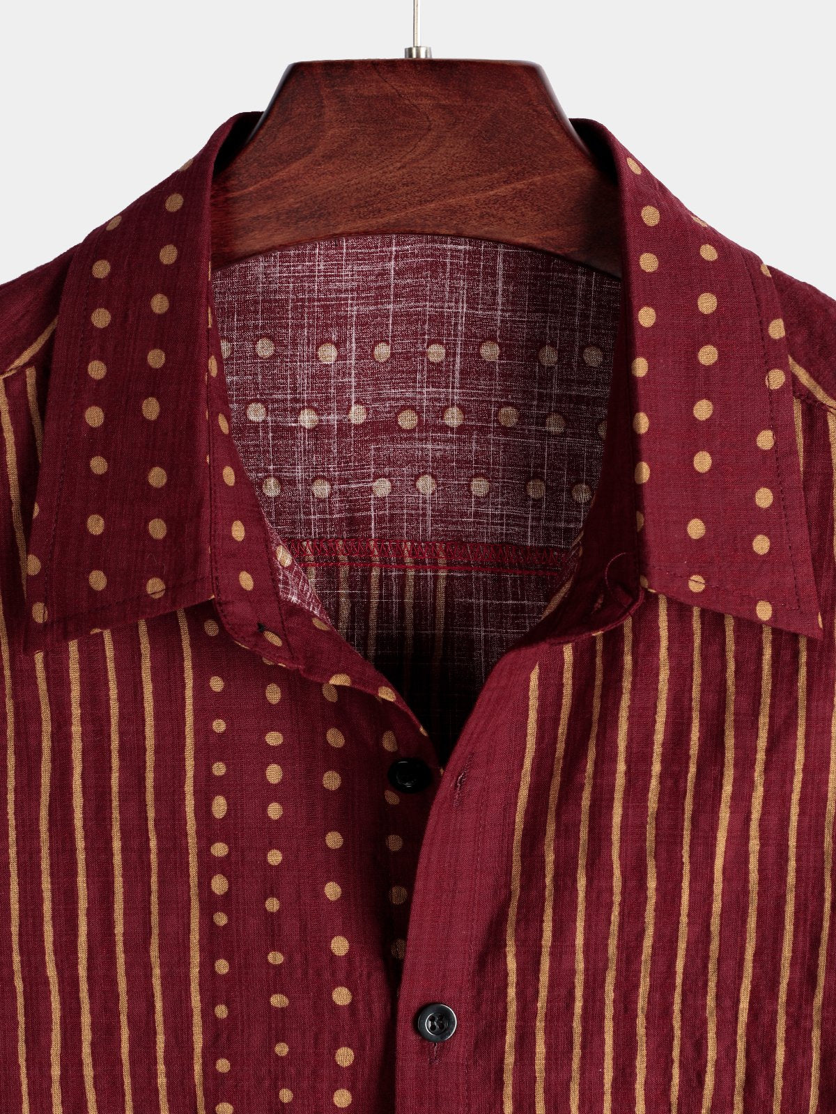 Short Sleeve Striped Cotton Shirts for Men