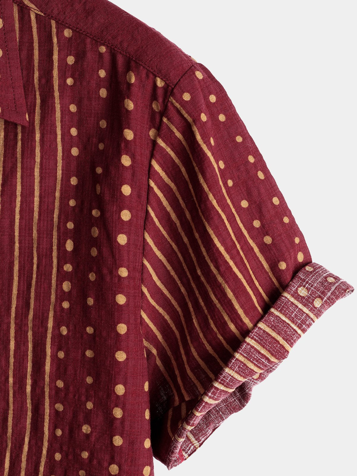 Short Sleeve Striped Cotton Shirts for Men