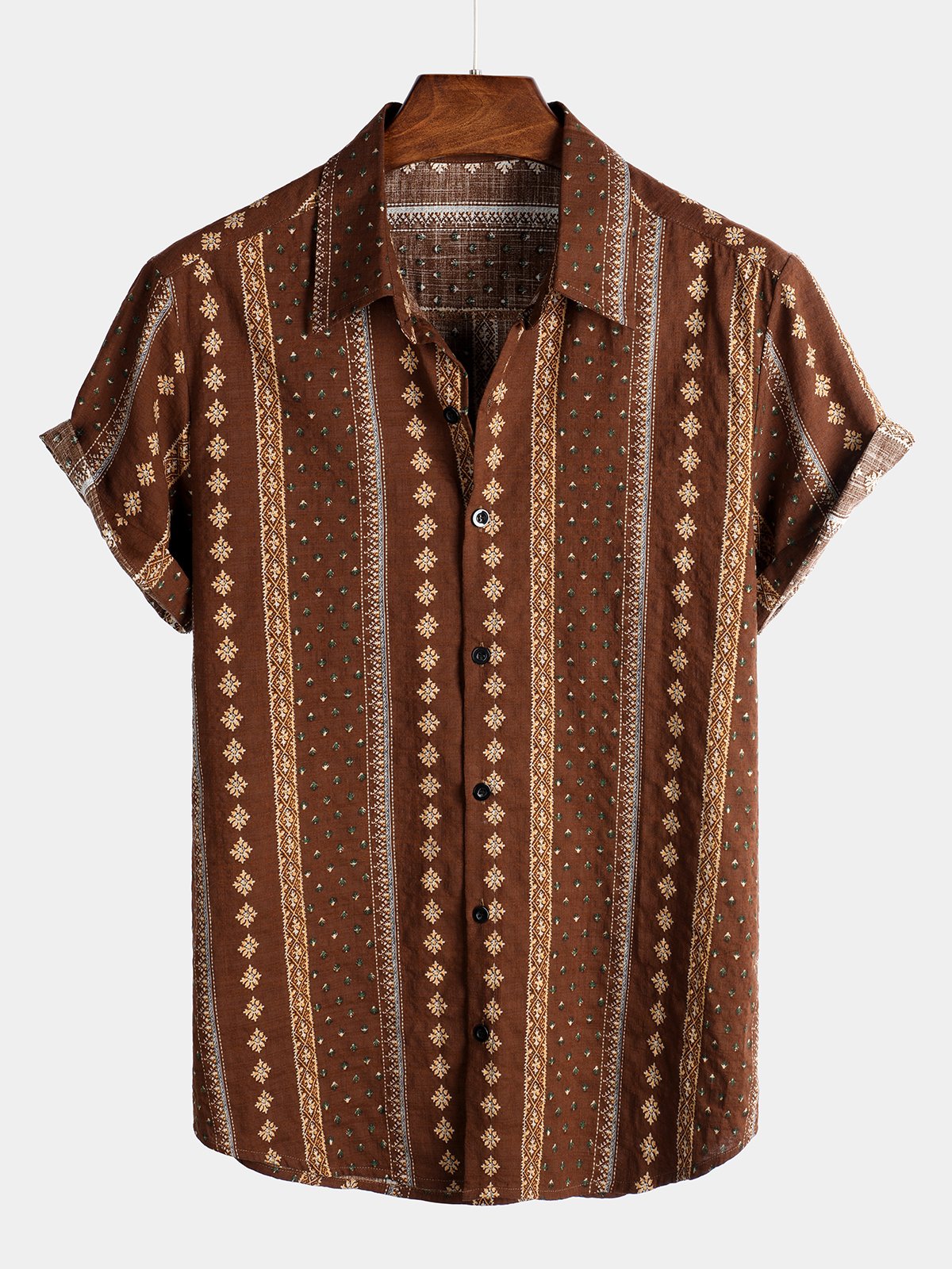 Men's Short Sleeve Retro Cotton Shirts