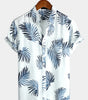 Men's Cotton Hawaiian Floral Button-Up Summer Shirt