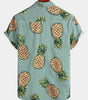 Casual Striped Cotton Pocket Shirt with Floral Design for Men