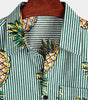Casual Striped Cotton Pocket Shirt with Floral Design for Men