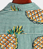 Casual Striped Cotton Pocket Shirt with Floral Design for Men