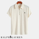 Premium Men’s Cable-Knit Polo Shirt