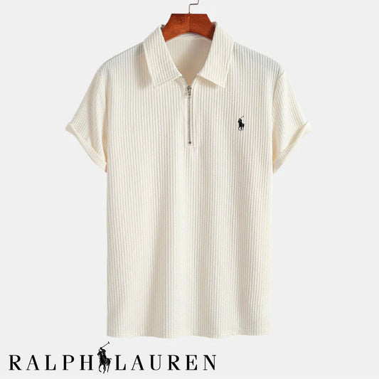 Premium Men’s Cable-Knit Polo Shirt