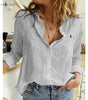 R. Linen Blouse with Button Placket