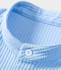 Muscle Fit Ribbed Stand Collar Shirt