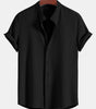 Muscle Fit Ribbed Stand Collar Shirt