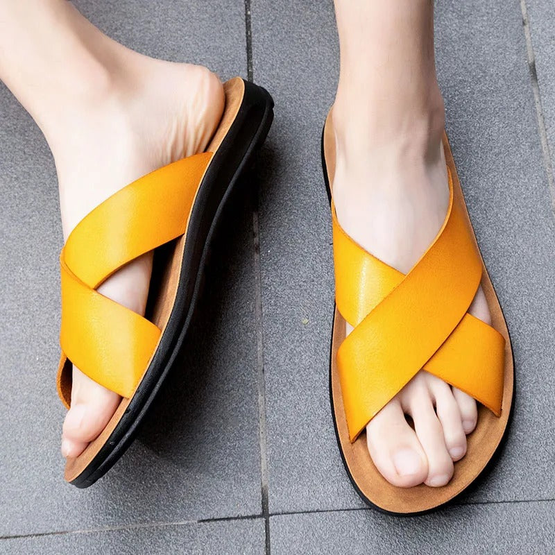 BS™ LuxeStride - Leather Comfort Slides